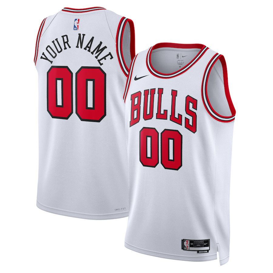 Men Chicago Bulls Nike White Association Edition 2022-23 Swingman Custom NBA Jersey
